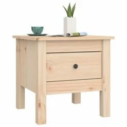 VidaXL Table d'appoint 40x40x39 cm Bois massif de pin -Tables d'appoint Soldes image 4 813784