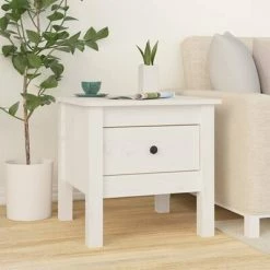 VidaXL Tables d'appoint 2 pcs Blanc 40x40x39 cm Bois massif de pin 9 VidaXL Tables d'appoint 2 pcs Blanc 40x40x39 cm Bois massif de pin -Tables d'appoint Soldes image 4 813787