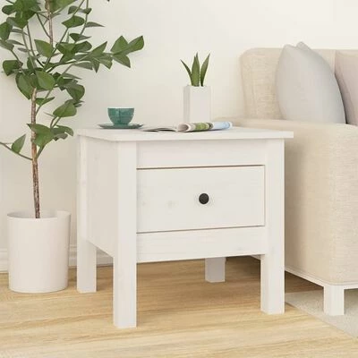 VidaXL Tables d'appoint 2 pcs Blanc 40x40x39 cm Bois massif de pin 4 VidaXL Tables d'appoint 2 pcs Blanc 40x40x39 cm Bois massif de pin – Image 4