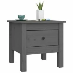 VidaXL Table d'appoint Gris 40x40x39 cm Bois massif de pin -Tables d'appoint Soldes image 4 813788