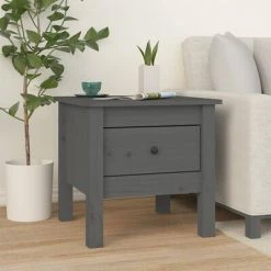 VidaXL Tables d'appoint 2 pcs Gris 40x40x39 cm Bois massif de pin 9 VidaXL Tables d'appoint 2 pcs Gris 40x40x39 cm Bois massif de pin -Tables d'appoint Soldes image 4 813789