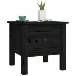 VidaXL Table d'appoint Noir 40x40x39 cm Bois massif de pin -Tables d'appoint Soldes image 4 813792