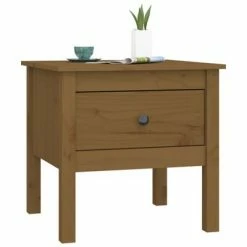 VidaXL Table d'appoint Marron miel 50x50x49 cm Bois massif de pin -Tables d'appoint Soldes image 4 813800