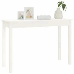 VidaXL Table console Blanc 110x40x75 cm Bois massif de pin -Tables d'appoint Soldes image 4 814240
