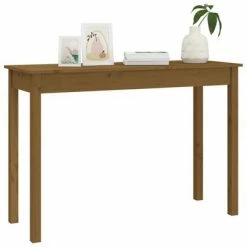 VidaXL Table console Marron miel 110x40x75 cm Bois massif de pin -Tables d'appoint Soldes image 4 814242