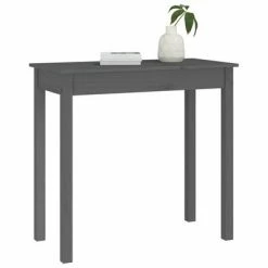 VidaXL Table console Gris 80x40x75 cm Bois massif de pin -Tables d'appoint Soldes image 4 814246