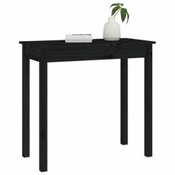 VidaXL Table console Noir 80x40x75 cm Bois massif de pin -Tables d'appoint Soldes image 4 814248