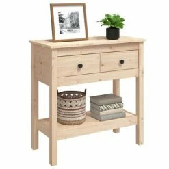 VidaXL Table console 75x35x75 cm Bois massif de pin -Tables d'appoint Soldes image 4 814619