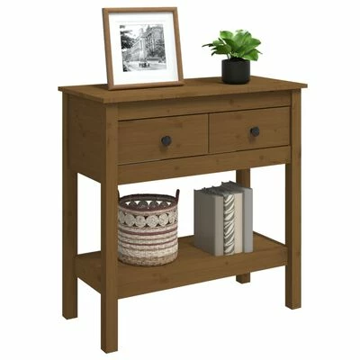 VidaXL Table console Marron miel 75x35x75 cm Bois massif de pin 4 VidaXL Table console Marron miel 75x35x75 cm Bois massif de pin – Image 4