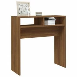 VidaXL Table console Chêne marron 78x30x80 cm Bois d'ingénierie -Tables d'appoint Soldes image 4 815938