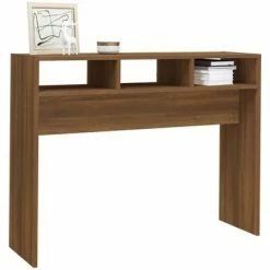 VidaXL Table console Chêne marron 105x30x80 cm Bois d'ingénierie -Tables d'appoint Soldes image 4 815941