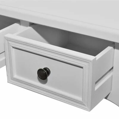 VidaXL Table de console et coiffeuse avec 3 tiroirs Blanc 5 VidaXL Table de console et coiffeuse avec 3 tiroirs Blanc – Image 5