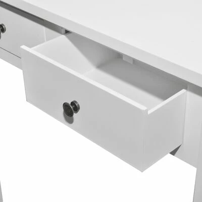VidaXL Table de console et coiffeuse avec 2 tiroirs Blanc 5 VidaXL Table de console et coiffeuse avec 2 tiroirs Blanc – Image 5