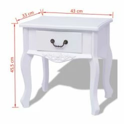 VidaXL Table de chevet 2 pcs MDF Blanc -Tables d'appoint Soldes image 5 242750