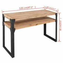 VidaXL Table console Bois d'acacia massif 120 x 40 x 85 cm -Tables d'appoint Soldes image 5 243915