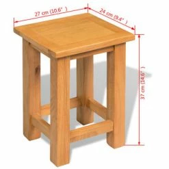 VidaXL Table d'appoint 27 x 24 x 37 cm Bois de chêne massif 9 VidaXL Table d'appoint 27 x 24 x 37 cm Bois de chêne massif -Tables d'appoint Soldes image 5 244207