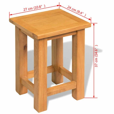 VidaXL Table d'appoint 27 x 24 x 37 cm Bois de chêne massif 5 VidaXL Table d'appoint 27 x 24 x 37 cm Bois de chêne massif – Image 5