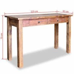 VidaXL Table console Bois de récupération massif 123 x 42 x 75 cm 9 VidaXL Table console Bois de récupération massif 123 x 42 x 75 cm -Tables d'appoint Soldes image 5 244494
