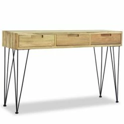 VidaXL Table console 120 x 35 x 76 cm Teck massif -Tables d'appoint Soldes image 5 244573