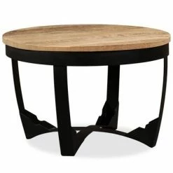 VidaXL Table d'appoint Bois de manguier brut 60 x 40 cm -Tables d'appoint Soldes image 5 244673