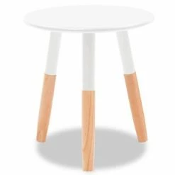 VidaXL Ensemble de tables d'appoint 2 pcs Bois de pin massif Blanc -Tables d'appoint Soldes image 5 244734