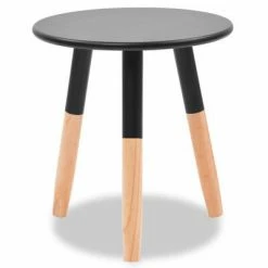 VidaXL Ensemble de tables d'appoint 2 pcs Bois de pin massif Noir -Tables d'appoint Soldes image 5 244735