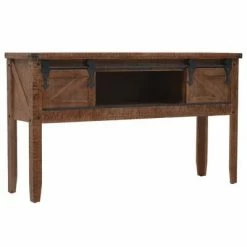 VidaXL Table console Bois massif de sapin 131 x 35,5 x 75 cm Marron -Tables d'appoint Soldes image 5 246121