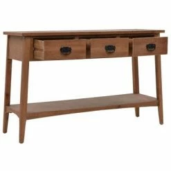 VidaXL Table console bois de sapin massif 126 x 40 x 77,5 cm Marron 10 VidaXL Table console bois de sapin massif 126 x 40 x 77,5 cm Marron -Tables d'appoint Soldes image 5 246122