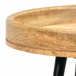 VidaXL Ensemble de tables 3 pcs Bois de manguier massif et acier -Tables d'appoint Soldes image 5 246284