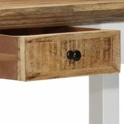 VidaXL Table console Blanc et marron 110x35x75 cm Bois manguier massif 10 VidaXL Table console Blanc et marron 110x35x75 cm Bois manguier massif -Tables d'appoint Soldes image 5 247737