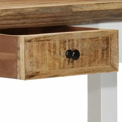 VidaXL Table console Blanc et marron 110x35x75 cm Bois manguier massif 5 VidaXL Table console Blanc et marron 110x35x75 cm Bois manguier massif – Image 5