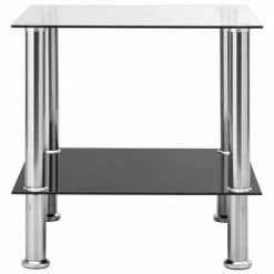 VidaXL Table d'appoint Transparent 45x50x45 cm Verre trempé -Tables d'appoint Soldes image 5 249529