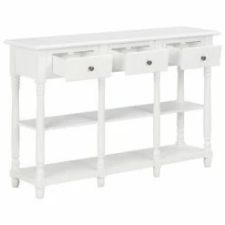VidaXL Table console Blanc 120x30x76 cm MDF -Tables d'appoint Soldes image 5 280015