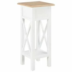VidaXL Table d'appoint Blanc 27 x 27 x 65,5 cm Bois -Tables d'appoint Soldes image 5 280057