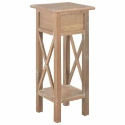 280060 vidaXL Side Table Brown 27x27x65,5 cm Wood -Tables d'appoint Soldes image 5 280060