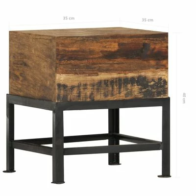 VidaXL Tabouret 35x35x40 cm Bois de récupération solide 5 VidaXL Tabouret 35x35x40 cm Bois de récupération solide – Image 5