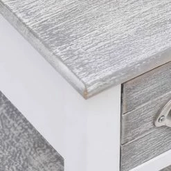 VidaXL Table d'appoint Gris 40x40x40 cm Bois de Paulownia -Tables d'appoint Soldes image 5 284066