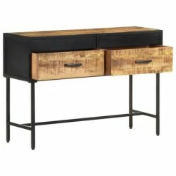 VidaXL Table console 110x35x75 cm Bois de manguier brut -Tables d'appoint Soldes image 5 288473