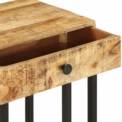 VidaXL Table d'appoint en forme d'U 45x30x61cm Bois de manguier massif 5 VidaXL Table d'appoint en forme d'U 45x30x61cm Bois de manguier massif – Image 5