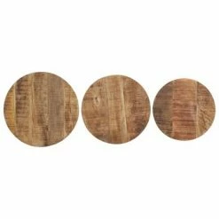 VidaXL Tables d'appoint 3 pcs Bois de manguier brut -Tables d'appoint Soldes image 5 320686
