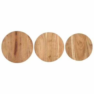 VidaXL Tables d'appoint 3 pcs Bois d'acacia solide 5 VidaXL Tables d'appoint 3 pcs Bois d'acacia solide – Image 5