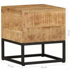 VidaXL Table d'appoint 30x30x33 cm Bois de manguier brut -Tables d'appoint Soldes image 5 320814