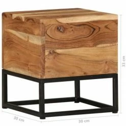 VidaXL Table d'appoint 30x30x33 cm Bois d'acacia massif -Tables d'appoint Soldes image 5 320815