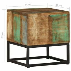 VidaXL Table d'appoint 30x30x33 cm Bois de récupération massif -Tables d'appoint Soldes image 5 320816