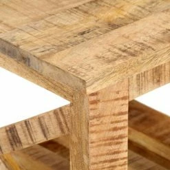 VidaXL Table d'appoint avec roues 40x40x42 cm Bois de manguier brut -Tables d'appoint Soldes image 5 320936