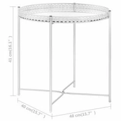 VidaXL Table d'appoint Argenté 40x40x41 cm Verre -Tables d'appoint Soldes image 5 322800