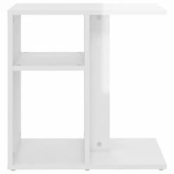 VidaXL Table d'appoint Blanc brillant 50x30x50 cm Aggloméré -Tables d'appoint Soldes image 5 803026