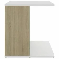 VidaXL Table d'appoint Blanc et chêne sonoma 45x45x48 cm Aggloméré -Tables d'appoint Soldes image 5 806809
