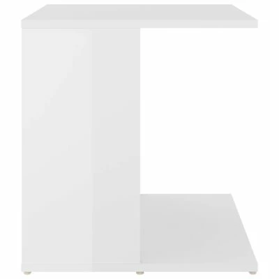 VidaXL Table d'appoint Blanc brillant 45x45x48 cm Aggloméré 5 VidaXL Table d'appoint Blanc brillant 45x45x48 cm Aggloméré – Image 5