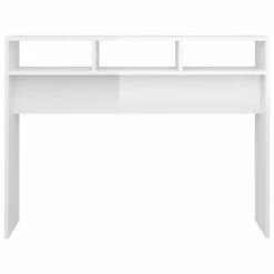 VidaXL Table console Blanc brillant 105x30x80 cm Aggloméré -Tables d'appoint Soldes image 5 808311